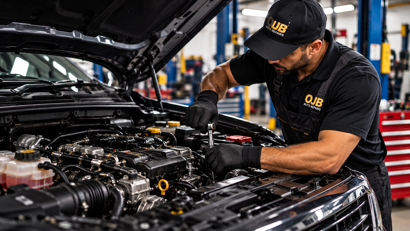 Vehicle engine servicing by OJB Auto Repairs